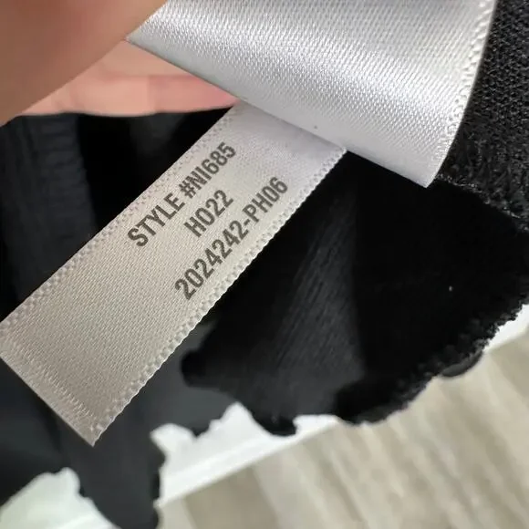 Madewell Ribbed Knit Wrap Mini Dress in black #NI685 Size XS - Picture 6 of 8